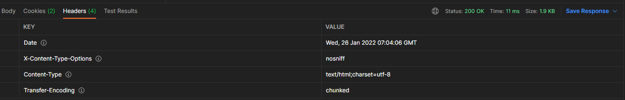 Postman 200 response