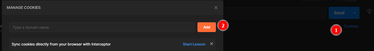 Postman cookie settings